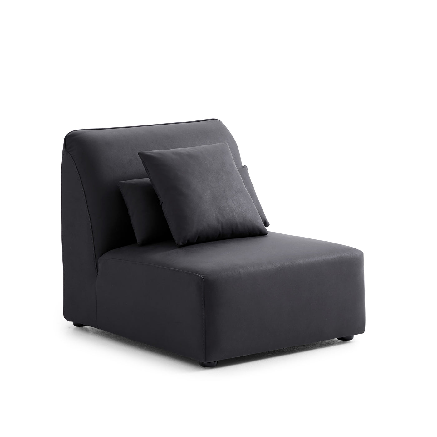 Milano Moda Minimalist Black Corner Sofa-Black