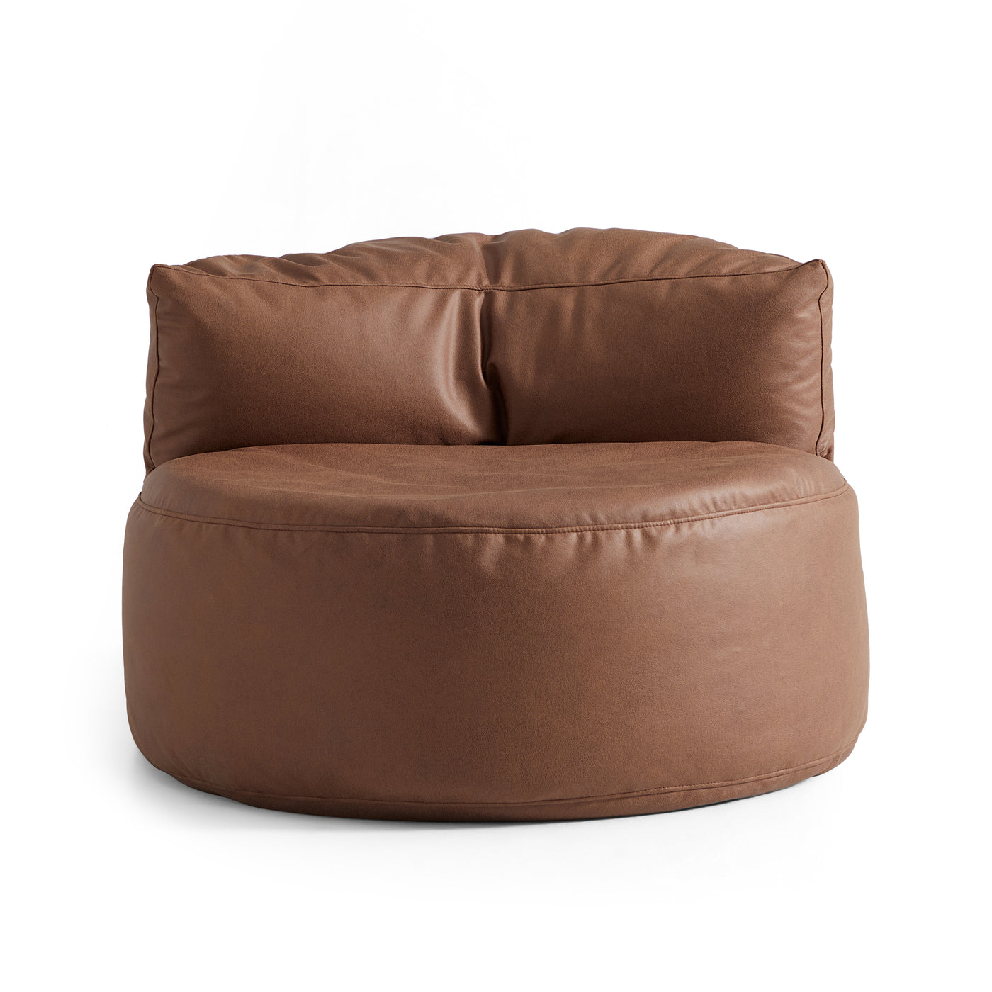 Caramel Cloud Leathaire Armless Chair-Brown