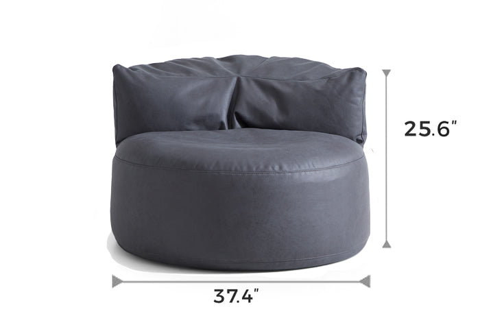 Eclipse lounge Leathaire Brown Beanbag With Ottoman