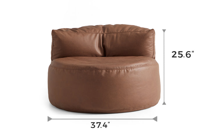 Toffee lounge Leathaire Beanbag With Ottoman