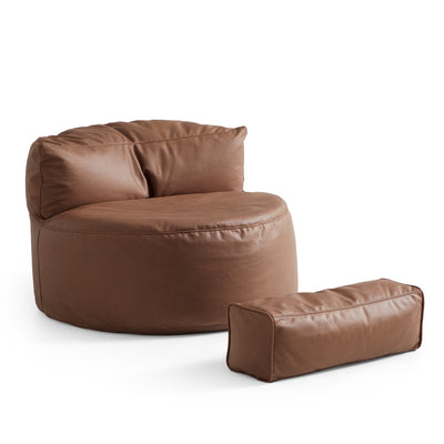 Caramel Cloud Leathaire Armless Chair-Brown