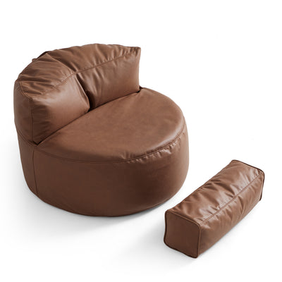 Caramel Cloud Leathaire Armless Chair-Brown