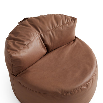 Caramel Cloud Leathaire Armless Chair-Brown