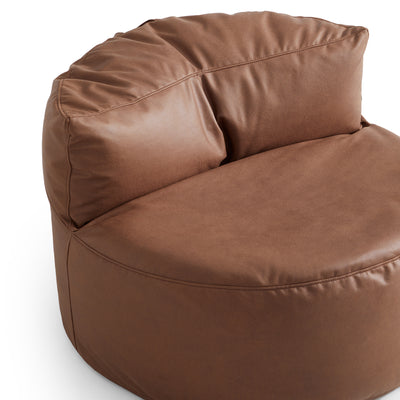 Caramel Cloud Leathaire Armless Chair-Brown