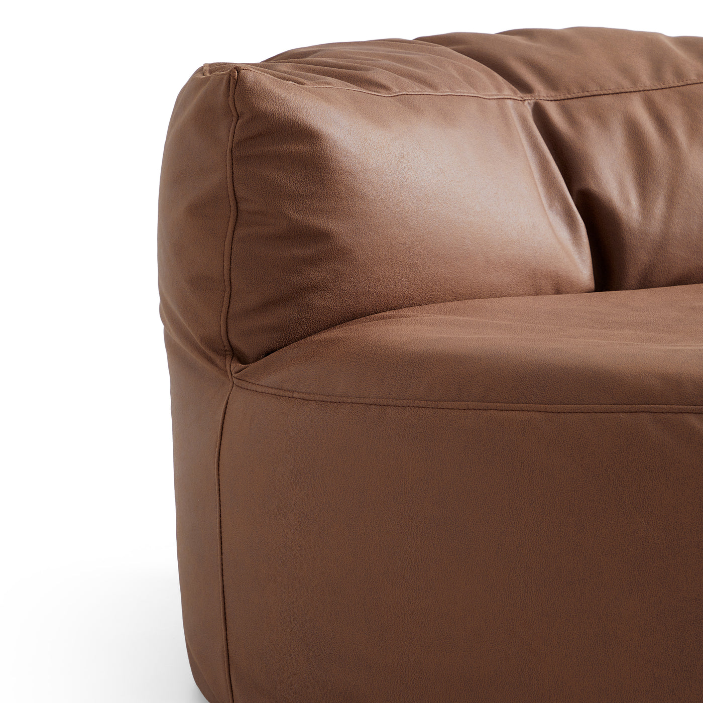 Caramel Cloud Leathaire Armless Chair-Brown