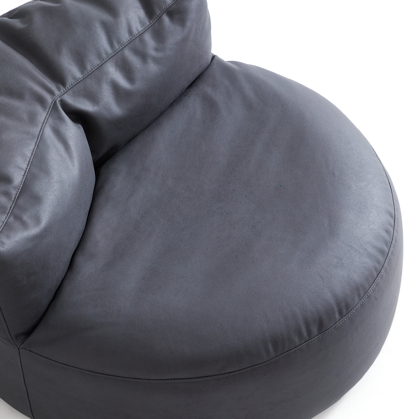 Eclipse lounge Leathaire Dark Gray Beanbag With Ottoman-Dark Gray