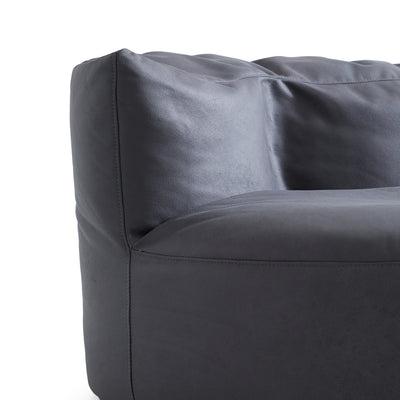 Eclipse lounge Leathaire Dark Gray Beanbag With Ottoman-Dark Gray