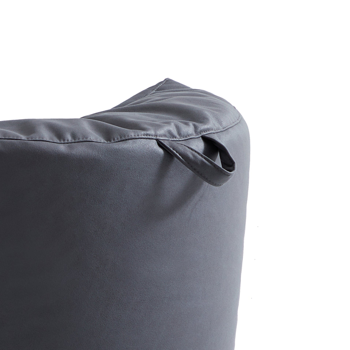 Eclipse lounge Leathaire Dark Gray Beanbag With Ottoman-Dark Gray