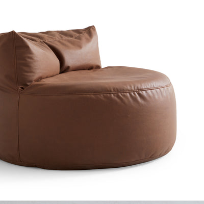 Caramel Cloud Leathaire Armless Chair-Brown