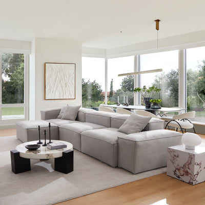 Freedom Modular New Gray Sofa with Ottoman-New Gray