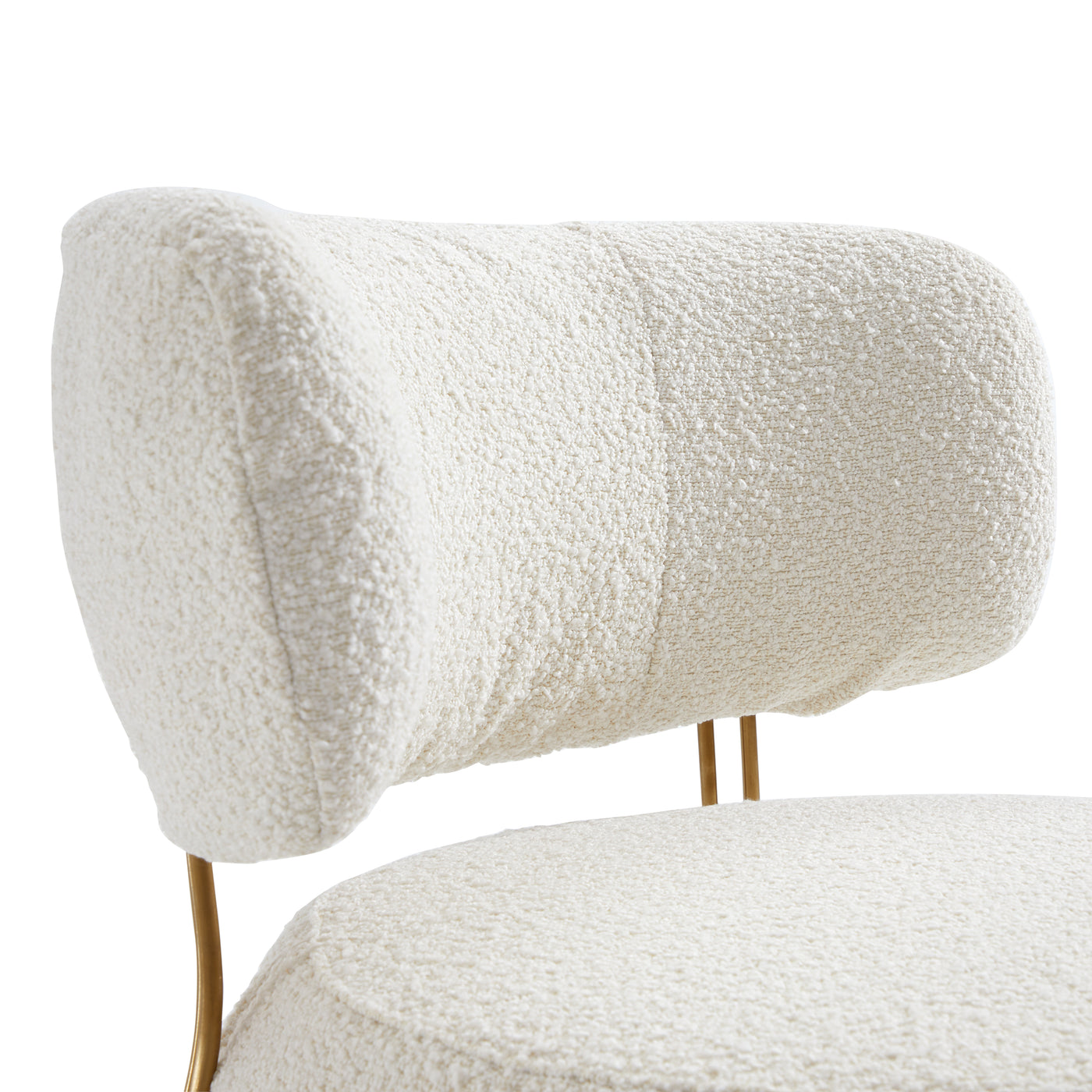 Cuddle Loop Boucle Fabric Accent chair-Beige