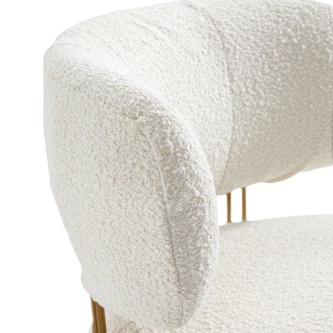 Cuddle Loop Boucle Fabric Accent chair-Beige