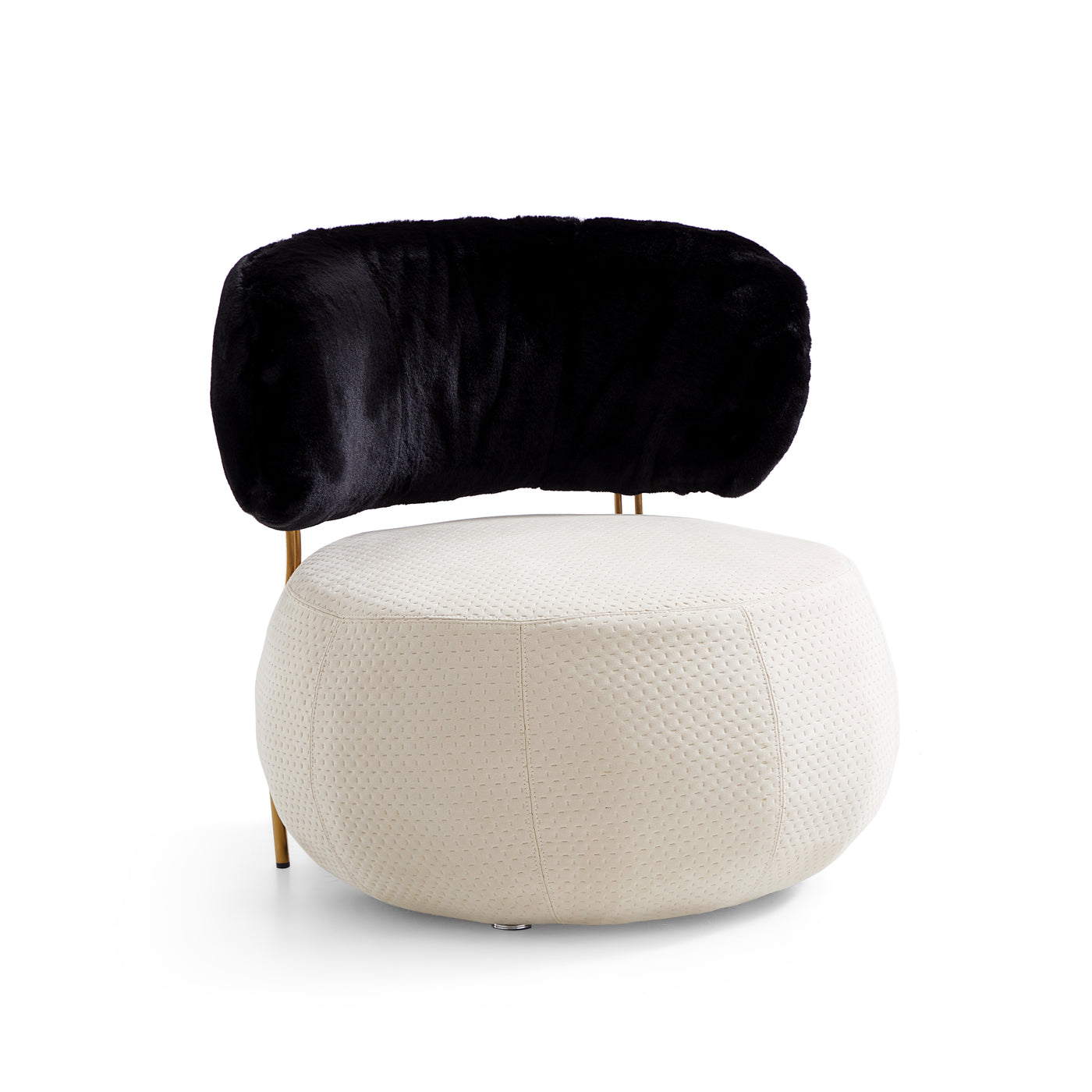 Mono Rounded Polyester Fabric Accent Chair-hidden