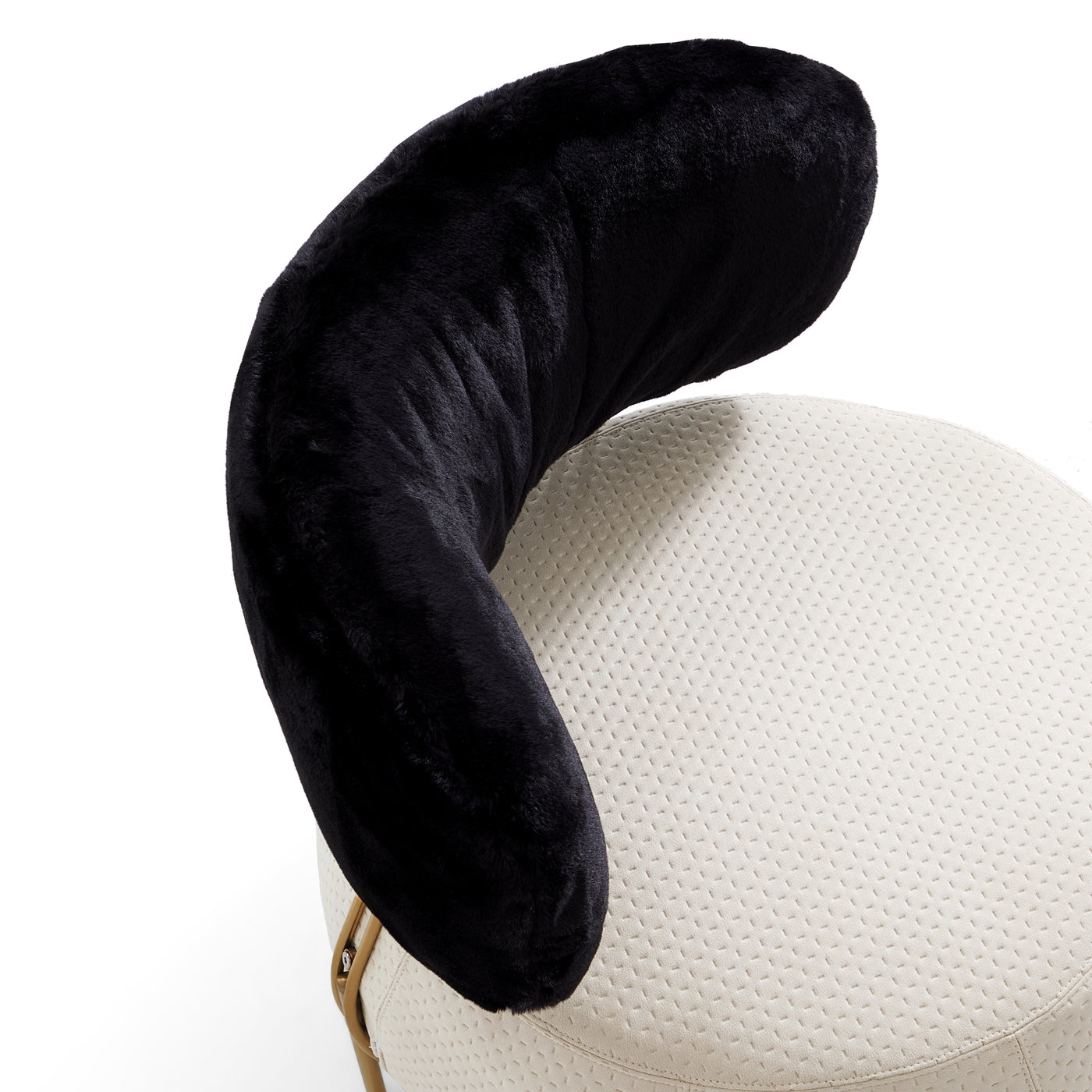 Mono Rounded Polyester Fabric Accent Chair-Black