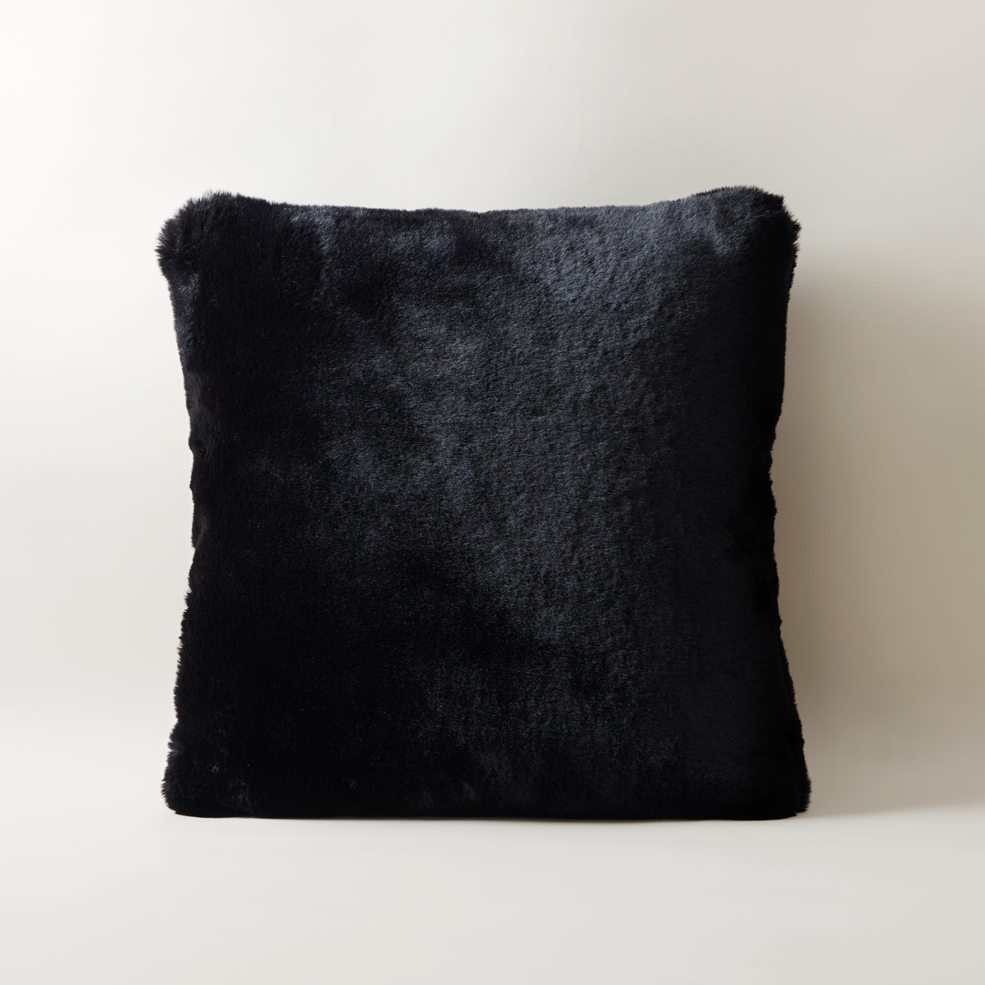 Rabbit Faux Fur Throw Pillow-Black