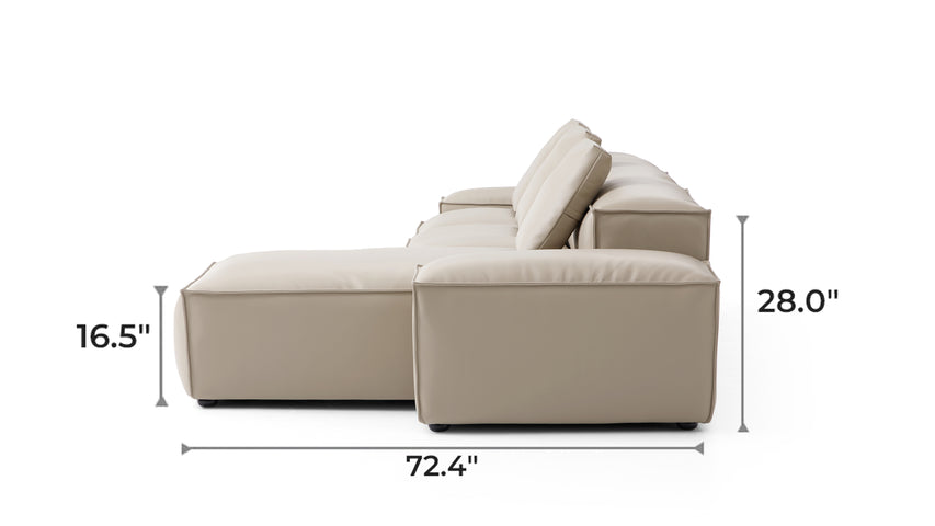 Flex Modular Beige Genuine Leather Sectional