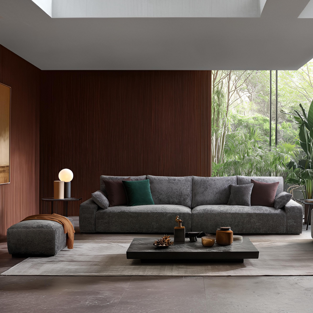 The Empress Gray Sofa and Ottoman – SOKA HOME The Empress Gray Sofa and Ottoman – SOKA HOME