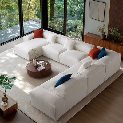 Freedom Modular White U-Shaped Sectional Sofa