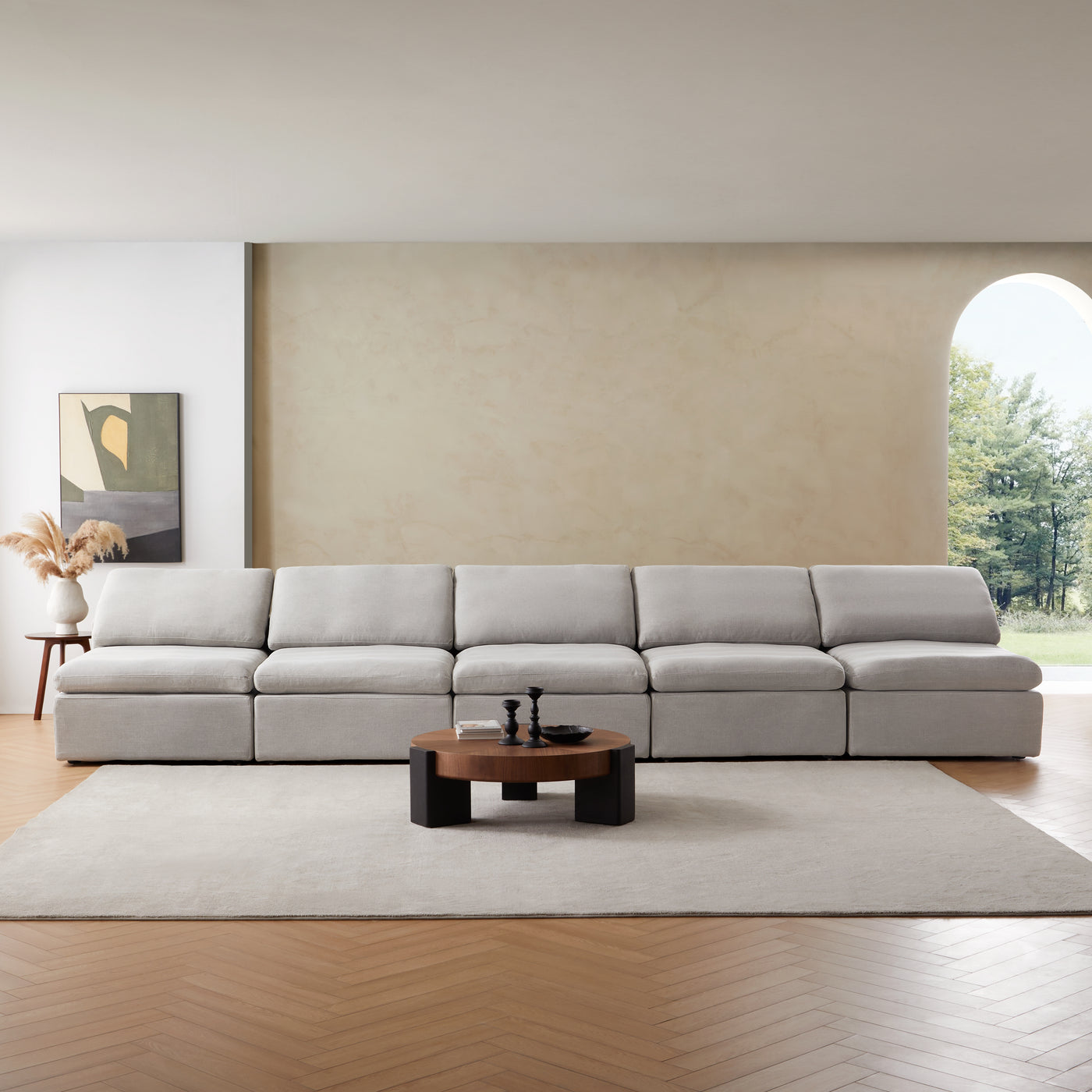 Sale Tender Armless Sofa-Gray-5 Seater (187″)