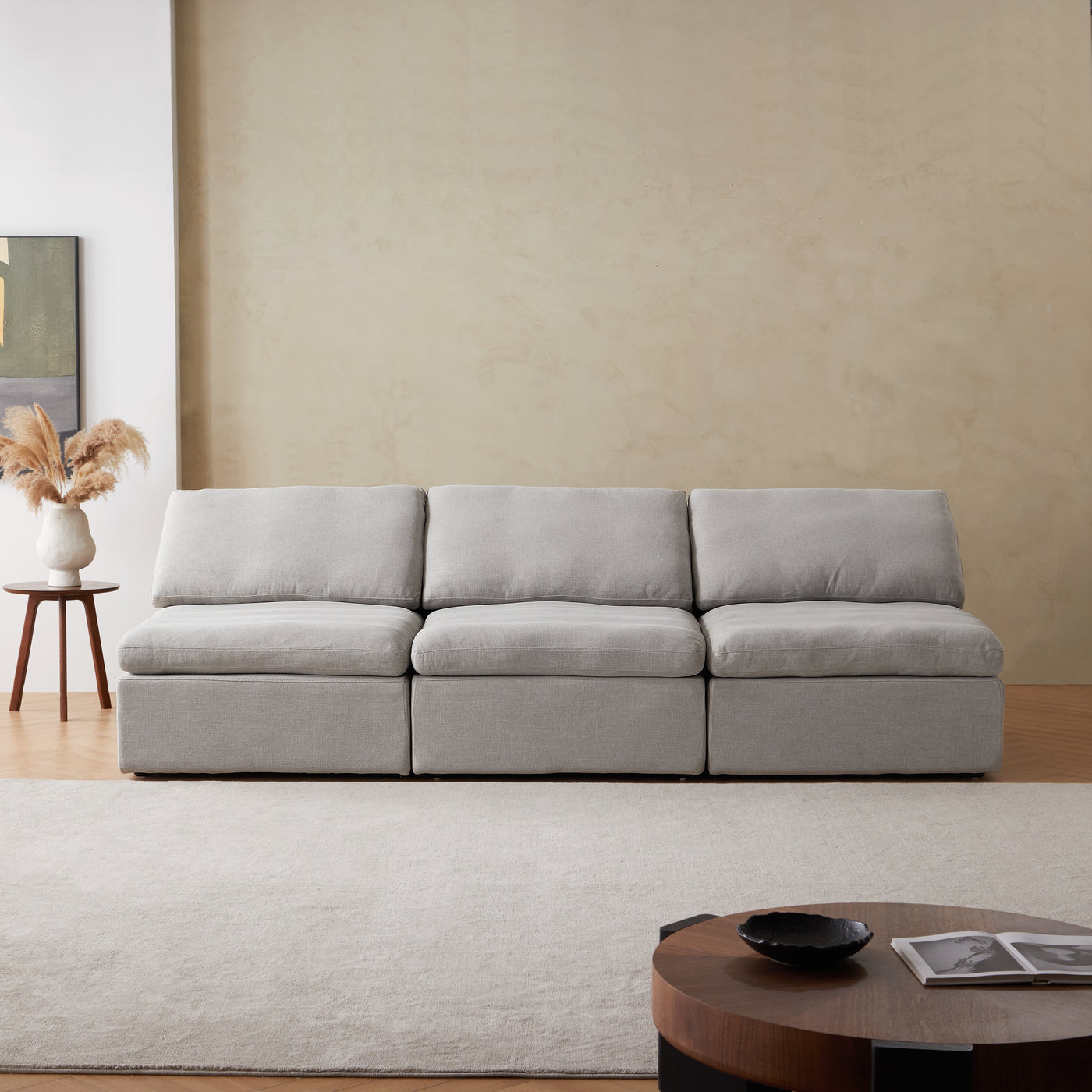 Sale Tender Armless Sofa-Gray-3 Seater (112.2″)