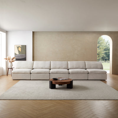 Sale Tender Armless Sofa-Sand-5 Seater (187″)