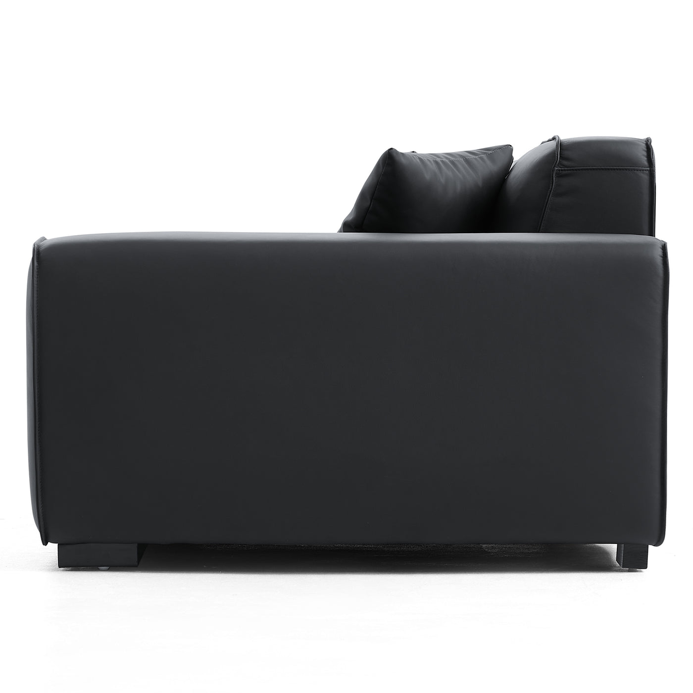 Domus Modular Black Leather Sofa