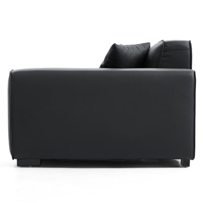 Domus Modular Khaki Leather Sofa-Black
