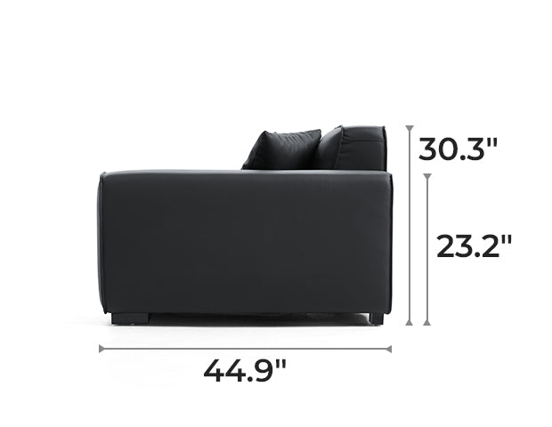Domus Modular Black Leather Sofa