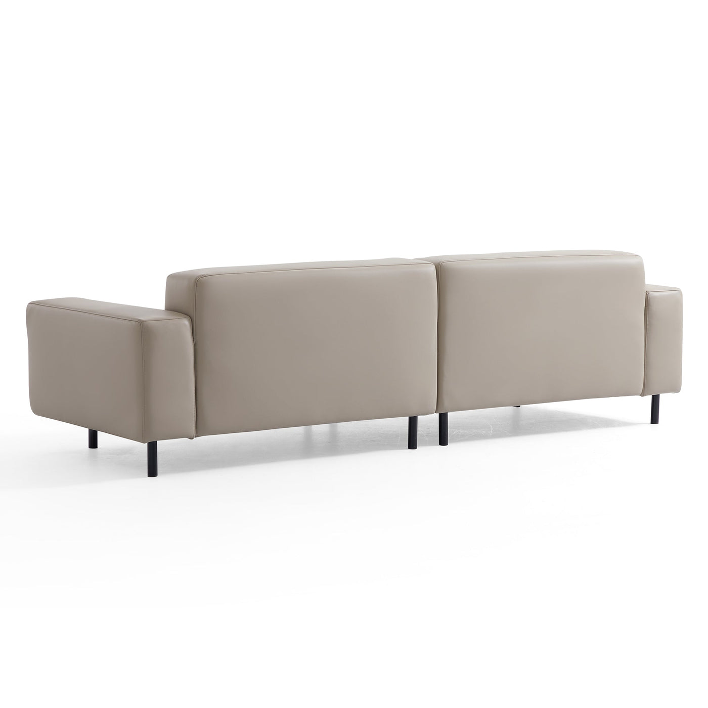 Noble Beige Leather Sofa Set-Beige