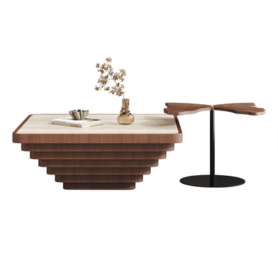 Flutter Walnut Coffee Table Set