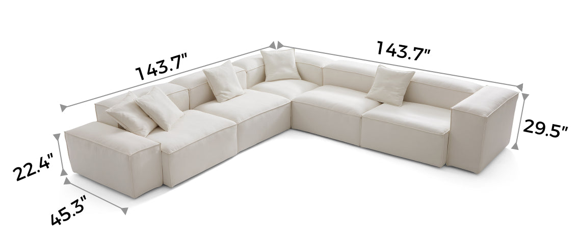 Freedom Modular Beige Corner Sectional Sofa