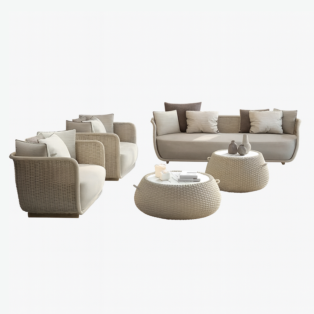 Laguna Outdoor Wicker Sofa Set with Cushions