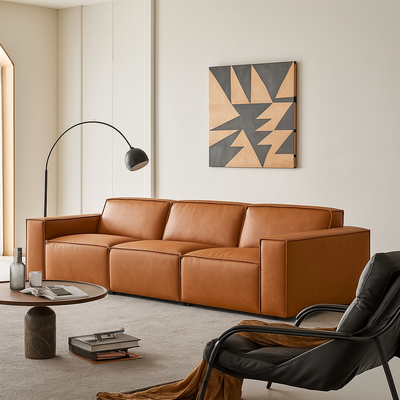 Kendall Italian Top Grain Leather Sofa-Tan