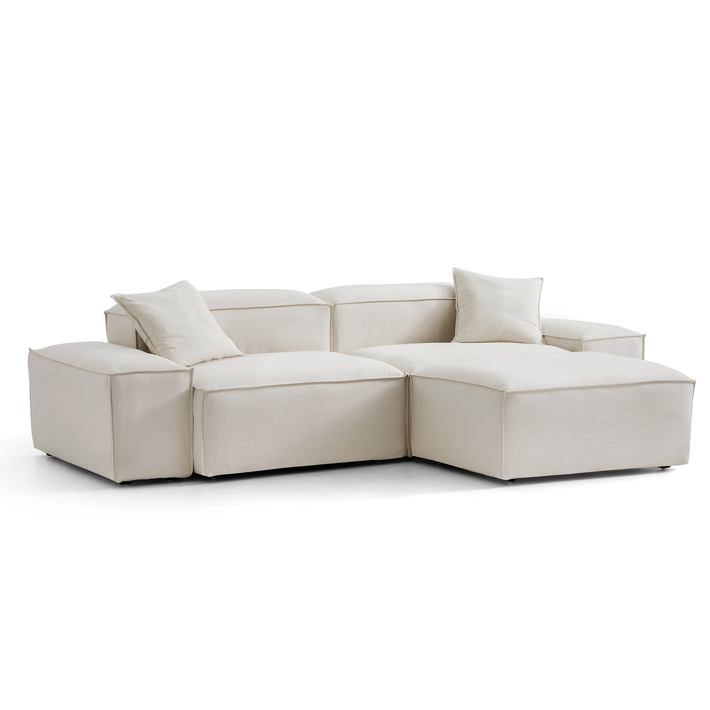 Freedom Modular Sofa with Ottoman-Beige-106.3"-Low