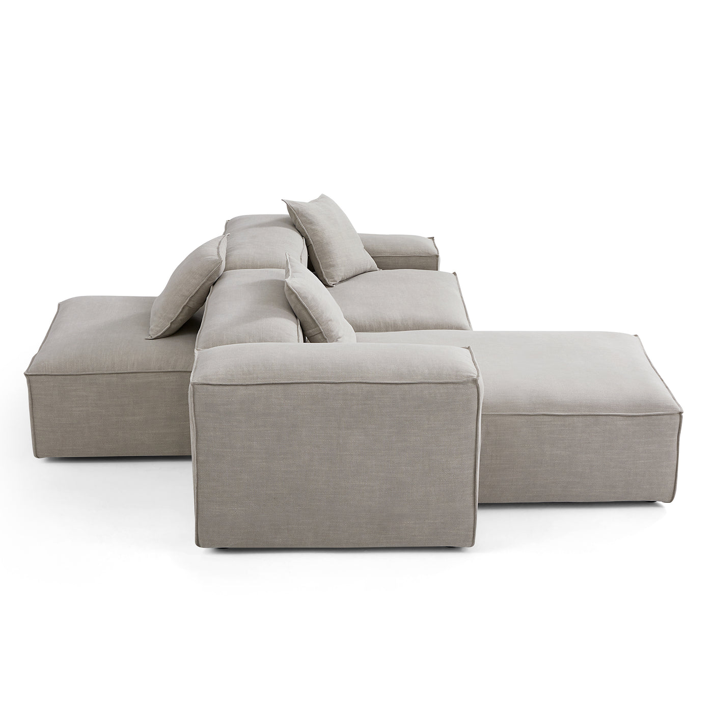 Freedom Modular New Gray Double Sided Sectional Sofa-Sand-106.3"-Low & High