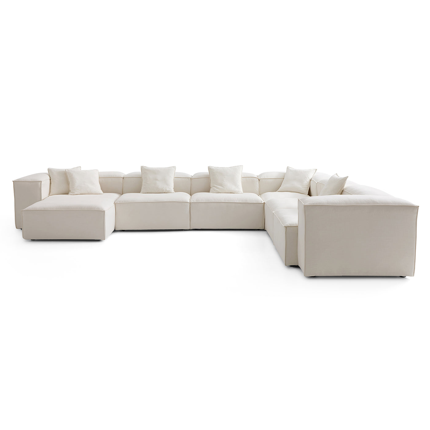 Freedom Modular Beige U Shaped Sectional Sofa-Beige-181.1"-High