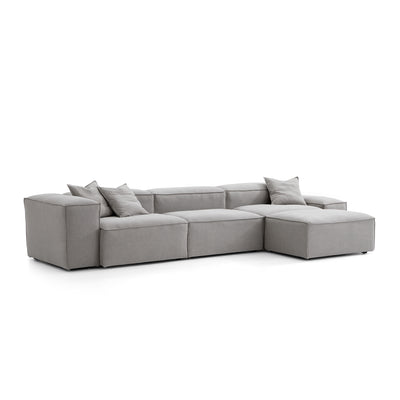 Freedom Modular Sofa with Ottoman-New Gray-143.7"-Low & High