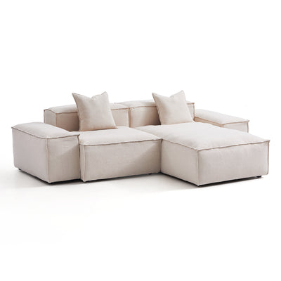 Freedom Modular Gray Sectional Sofa-Khaki-106.3″-Low