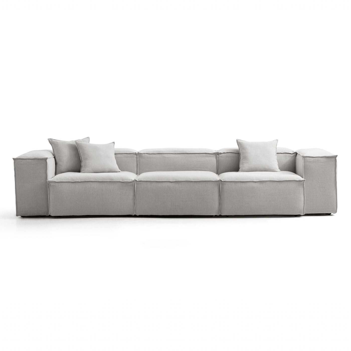 Freedom Modular White Sofa-Gray-143.7″-High