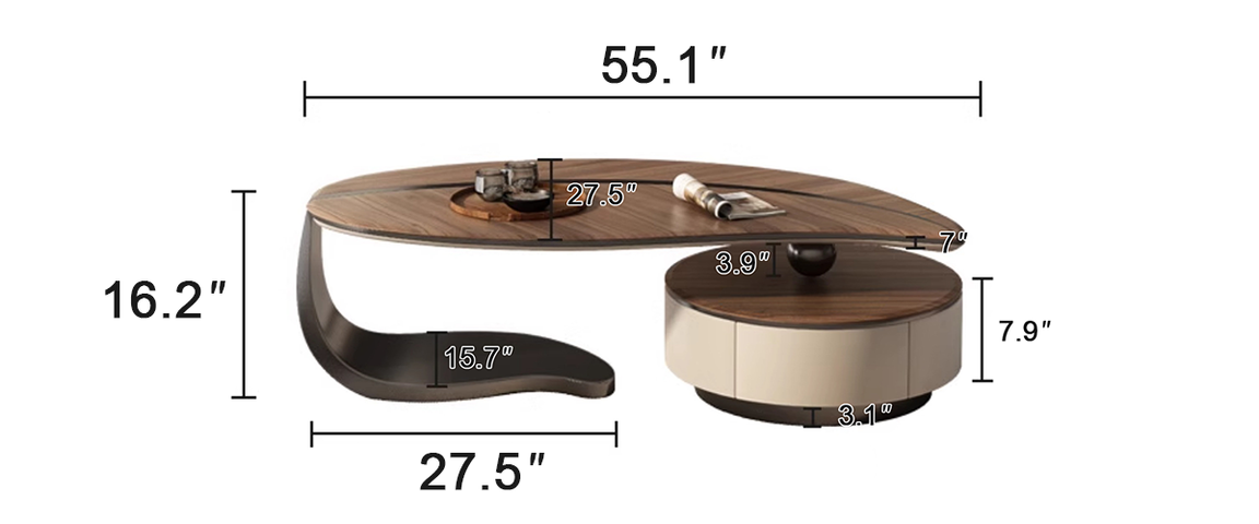 Leaf Curved Coffee Table Set