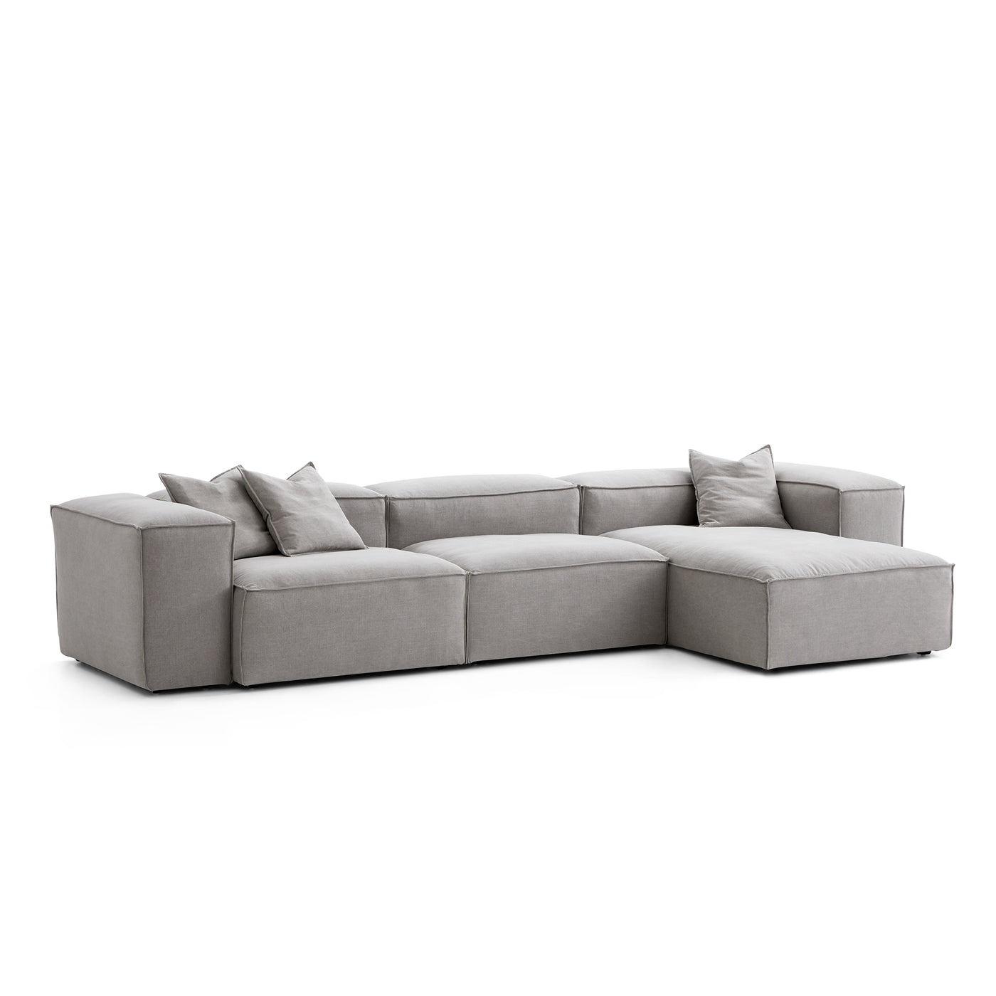 Freedom Modular Sectional Sofa-New Gray-143.7"-High