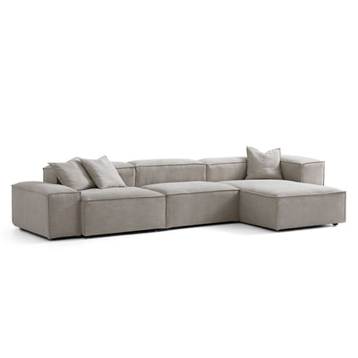 Freedom Modular New Gray Sectional Sofa-Sand-143.7"-Low & High