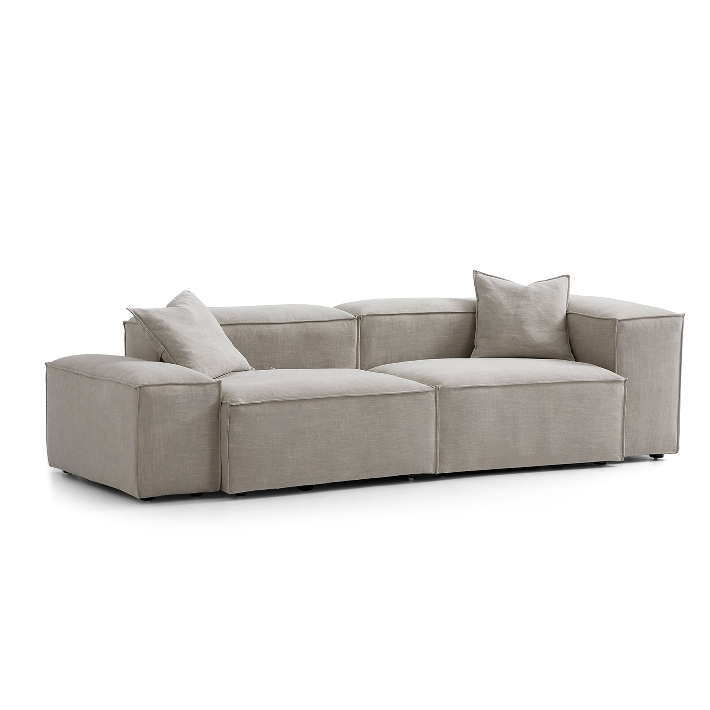 Freedom Modular New Gray Sofa-Sand-106.3"-Low & High