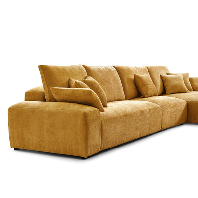 The Empress Yellow Sectional-Yellow-150.8″-Facing Right
