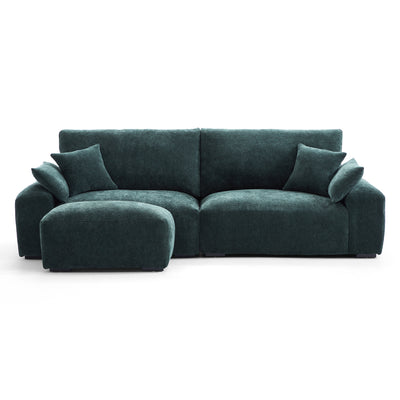 The Empress Green Sofa and Ottoman-Green-106.3″