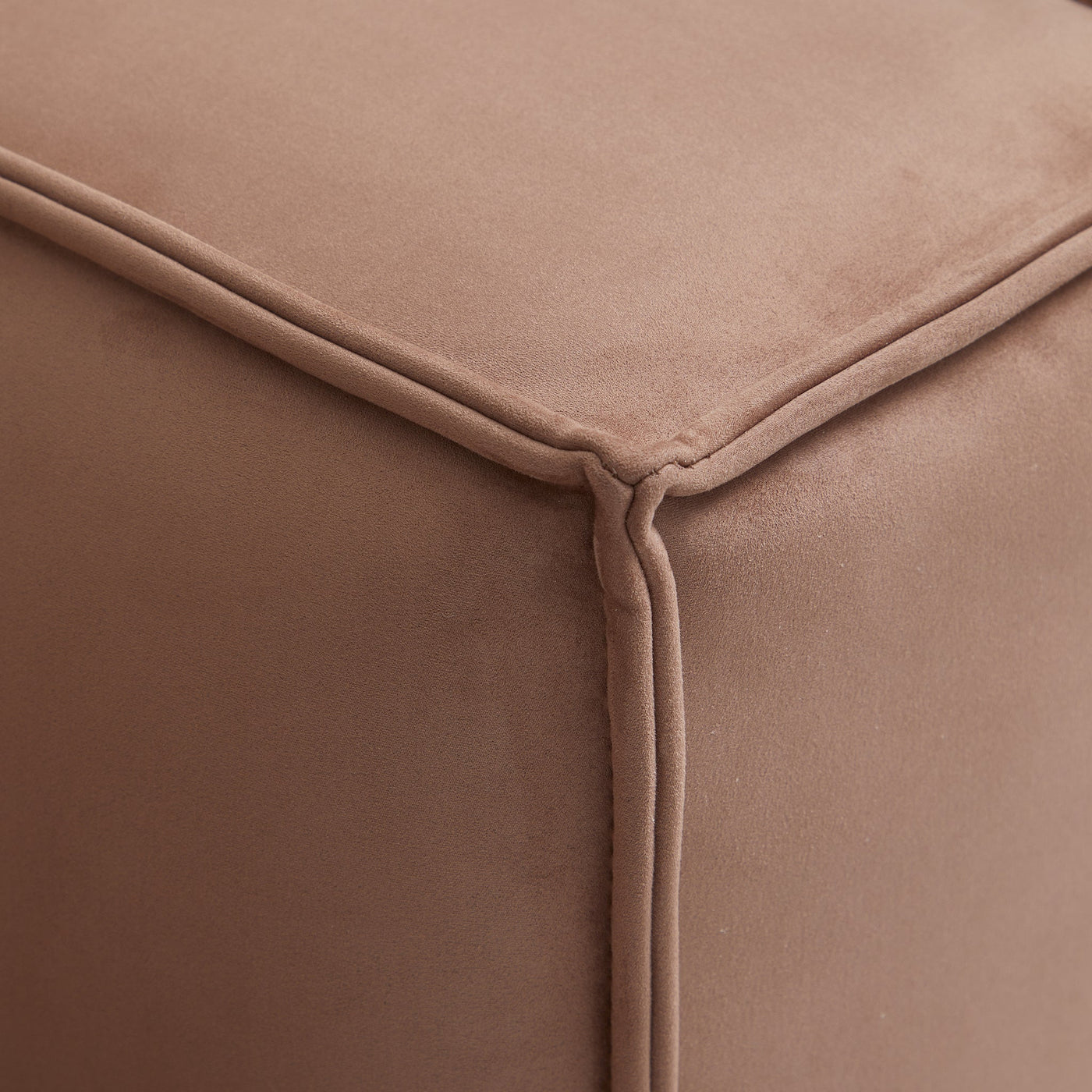 Luxury Minimalist Brown Fabric Armchair-Brown