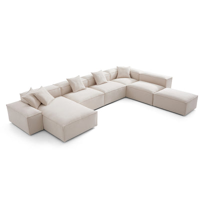 Freedom Modular Khaki Open End Sectional Sofa-Khaki-181.1"-Low