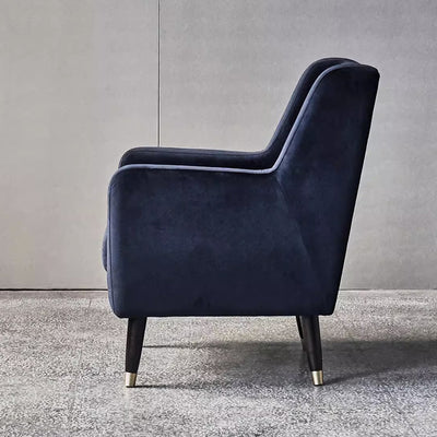 Eden Ink Blue Velvet Lounge Chair-Blue