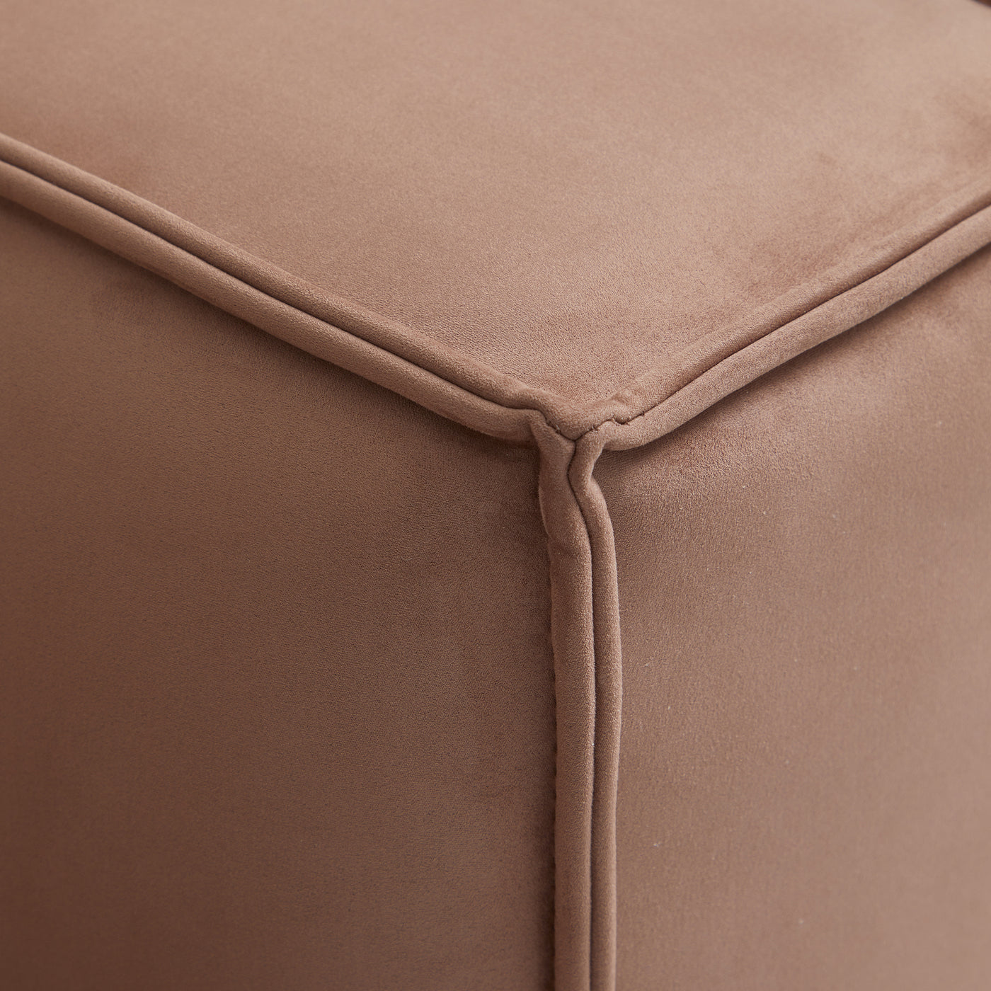Luxury Minimalist Brown Fabric Sofa-Brown
