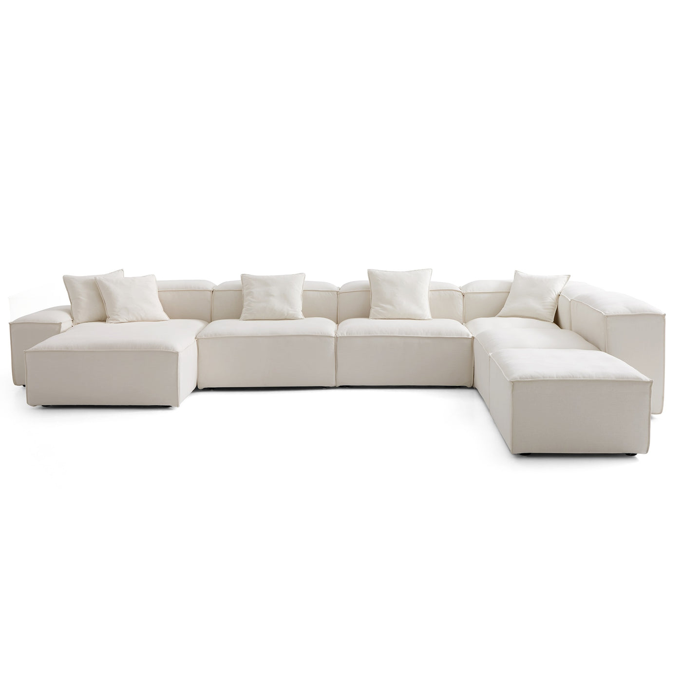 Freedom Modular Beige Open End Sectional Sofa-Beige-181.1"-Low